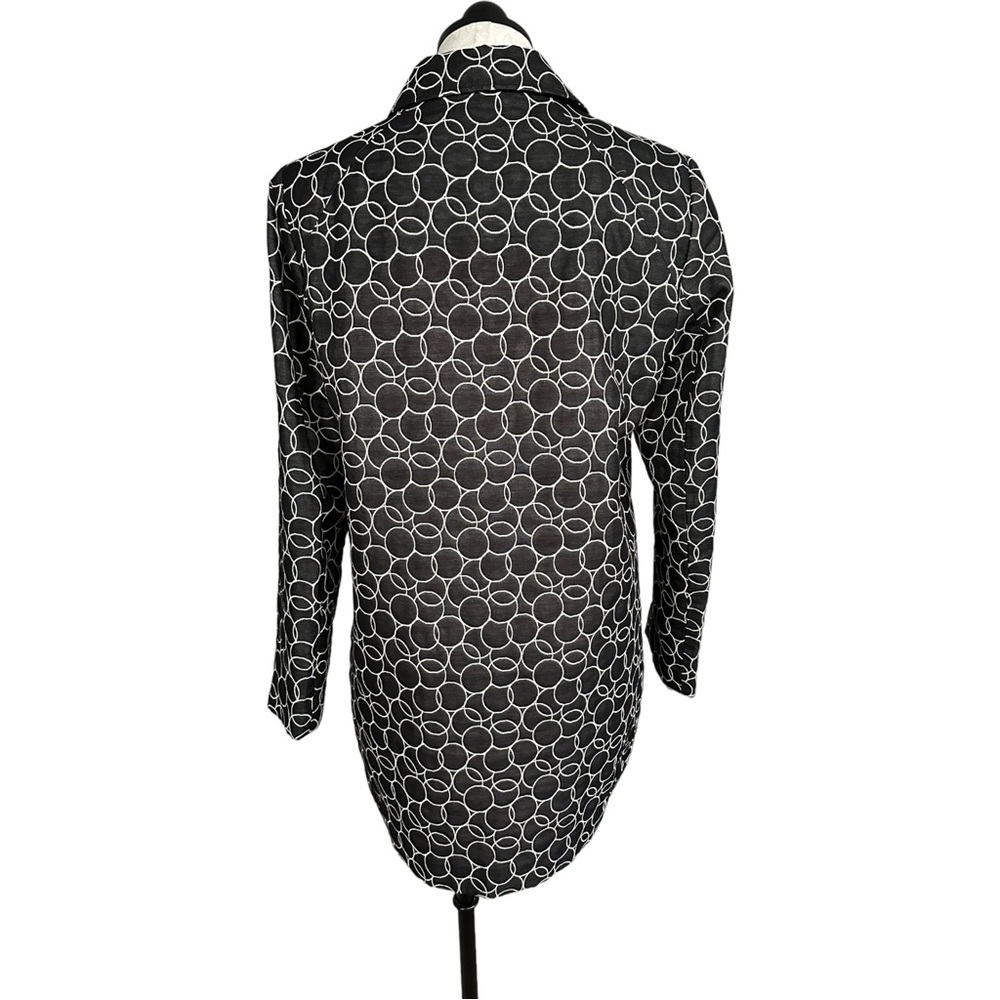 Calvin Klein Geometric Circles Button Front Coat Lined in Pink Size Medium - Picture 4 of 14